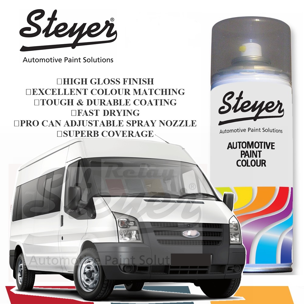 400ML Ford Transit Van Frozen White Gloss Aerosol Paint 7VTA