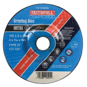 Depressed Centre Metal Grinding Disc 100 x 5 x 16mm
