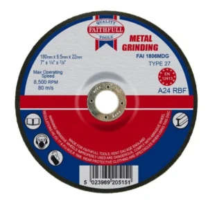 Depressed Centre Metal Grinding Disc 180 x 6.5 x 22.23mm