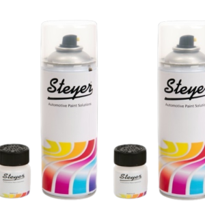 Vitradual Metallic Silver Basecoat Paint & UV Resistant Clear Lacquer Aerosol Spray Cans + 1 X 50ML T-Up Paint & 1 X 50ML T-Up Lacquer