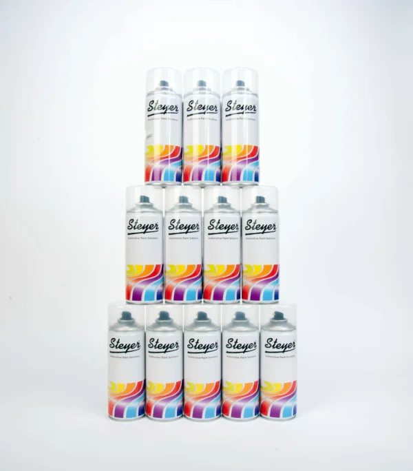 12 X 400ML Aerosol Enamel Spray Paint Colour Satin Black Semi-Gloss