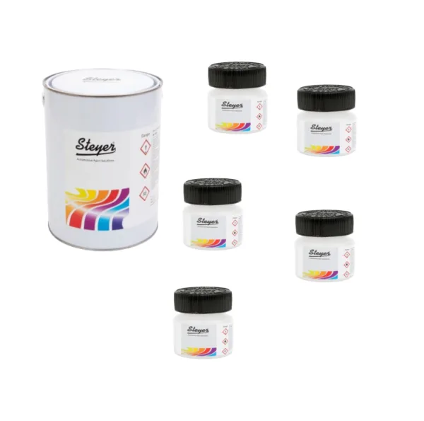3L Brilliant White 2K Solvent Paint & 5 x 50ML 2K Paint Tinters Kit (Black,Red,Green,Yellow & Orange)