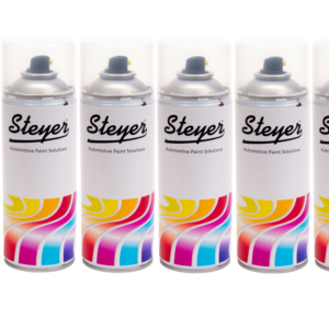 400ml Gloss Aerosol Spray Can This high Quality Steyer Direct Gloss Aerosol Spray Paint in a 400ml can with an adjustable nozzle fan spray, gives a perfect finish. Prized by trade professionals, this automotive paint solution gives you an excellent colour match on your vehicle and a high gloss finish with no lacquer required. It’s tough, durable and non-yellowing. Steyer recommends that two or three coats be applied over cellulose primer or 2-pack acrylic primers, leaving at least 10 minutes between coats. The paint will be air dry at 20°C after 30 minutes, service dry after 24 hours. This Enamel Aerosol spray product is just one of more than 20,000 paint products produced by Steyer, manufactured in Somerset and distributed across the UK, for use in the automotive and refinishing markets. Our paint products are available to order directly from us online. Simply add your chosen product to your shopping basket and proceed through our easy, secure checkout system for quick delivery anywhere in the UK. If you have any questions or need advice about any of our products, don’t hesitate to contact us. HIGH GLOSS FAST DRYING EXCELLENT COLOUR MATCH ADJUSTABLE SPRAY PATTERN SUPERB COVERAGE USED BY TRADE & DIY 400ML JUMBO CAN SPRAY GUN FINISH TOUGH & DURABLE COATING ONLY 2 COATS REQUIRED UV RESISTANT BULK DISCOUNTS AVAILABLE RAPID THROUGHPUT TIME 5 STAR PRODUCT This product is for professional use only. If you have any queries contact our dedicated sales team who will be only too happy to help and share their passion for paint.